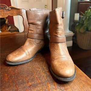 Prada Brown Leather Biker Moto Boots Size 36